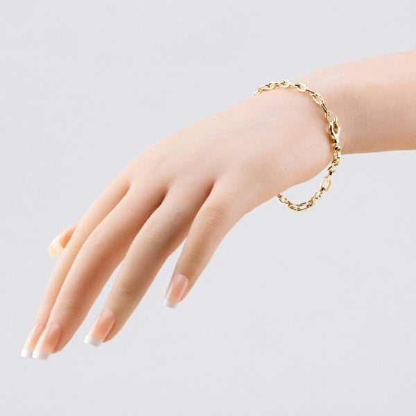 T. H. Baker 9ct Yellow Gold 7.5 Inch Figaro Chain Bracelet BBE006Y