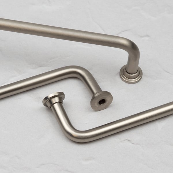 Handle & Home Satin Nickel Curved Pipe Handles