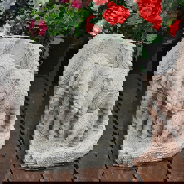 Stunning Elephant Family Garden Ornament