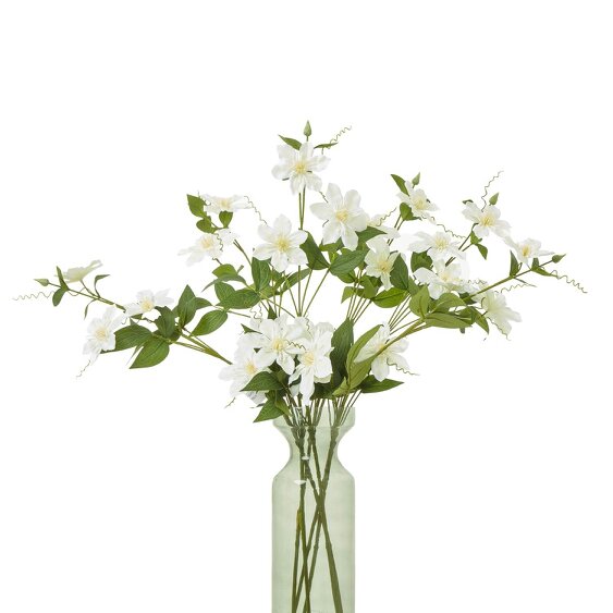 Wyld Haus Set of 3 Artificial Flowers Cream Pearl Clematis Sprays