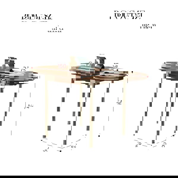 Rit Concept Tsvetkov Foldable Dining Table, Oval, Solid Wood