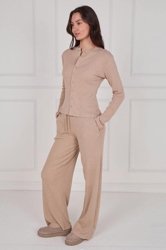 Ribbed Button-Up Co-Ord Set