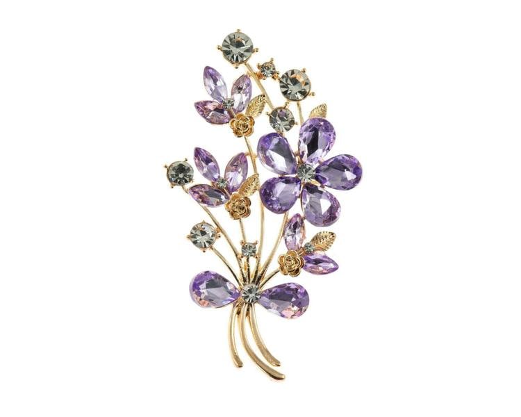 Cachet London Flavia Amethyst Flower brooch