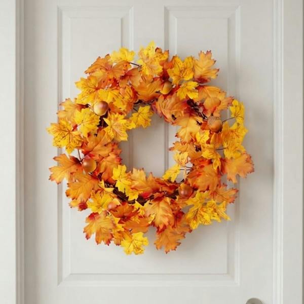 Garden Greatness Harvest Autumn Leaf and Acorn Wreath