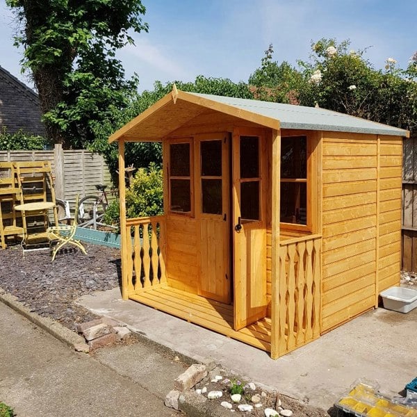 Shire Houghton(Vallance) 7x7 12mm interlock Clad wooden Summerhouse - Best Shed