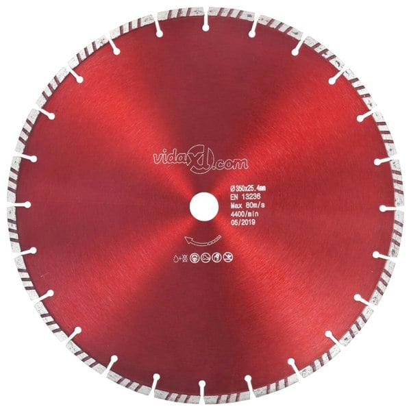 Berkfield Diamond Cutting Disc with Turbo Steel 350 mm
