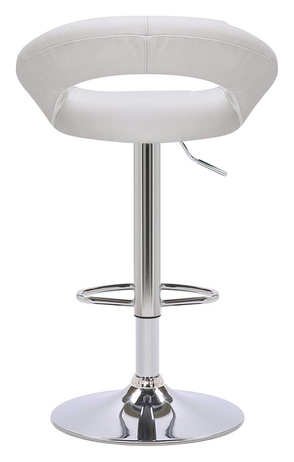 Lamboro Sorrento Real Leather Kitchen and Breakfast Bar Stool, Height Adjustable Swivel Gas Lift, White