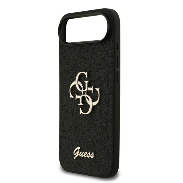 Guess PU Fixed Glitter Big 4G Metal Logo Case for iPhone 17 Air 6.5" Black - GUHCP17MHG4SGK