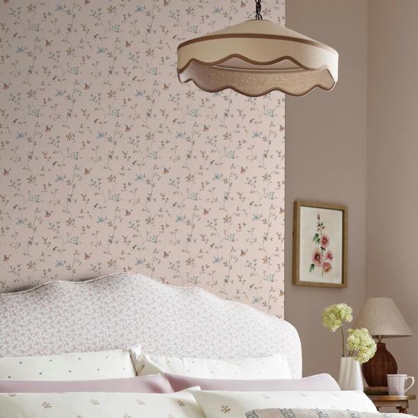 Laura Ashley Leonie Trail Linen Wallpaper