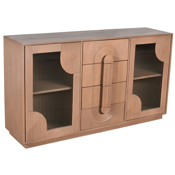 Wyld Haus New Mexico Large Natural Mango Wood Sideboard with 4 Drawers and 2 Doors