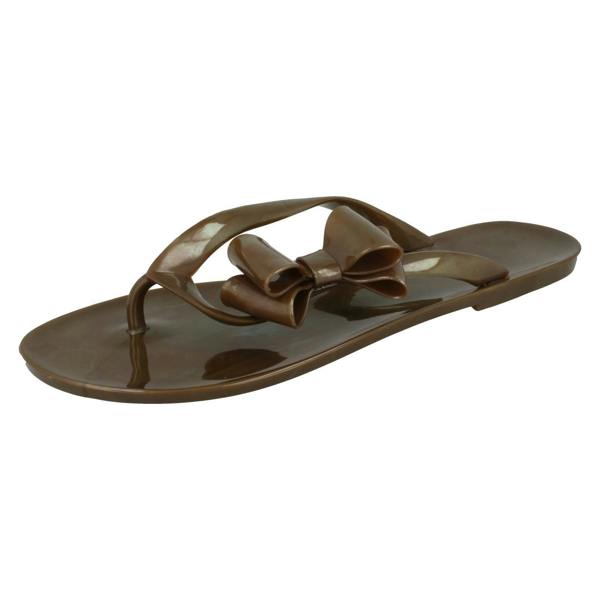 Spot On Ladies Spot On Flat Jelly Toe Post Sandal