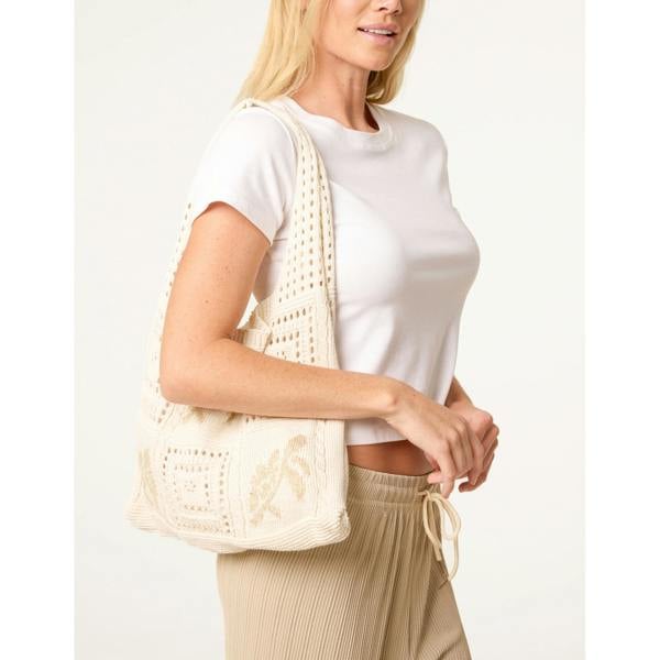 Blue Vanilla Metallic Crochet Knit Bag