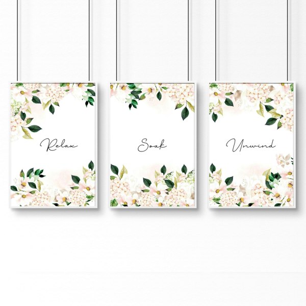 Artwork for a bathroom | set of 3 framed wall art