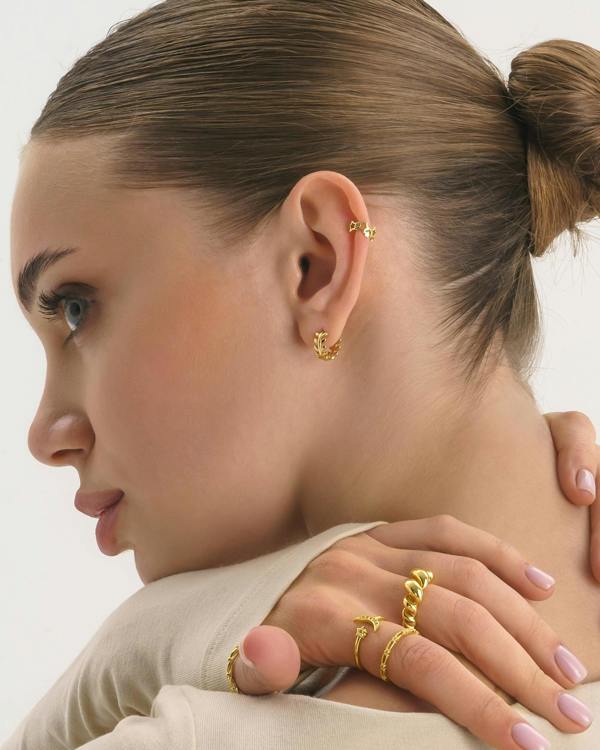 Sterling Silver Twist Link Ring - Rings - Elk & Bloom