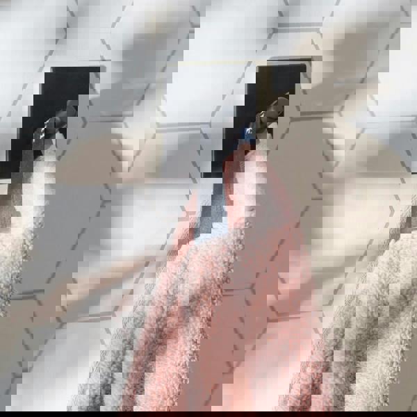 BESLAGSBODEN Black Stainless Steel Single Towel Hook (45 x 45mm) Self Adhesive Bathroom Wall Mounted