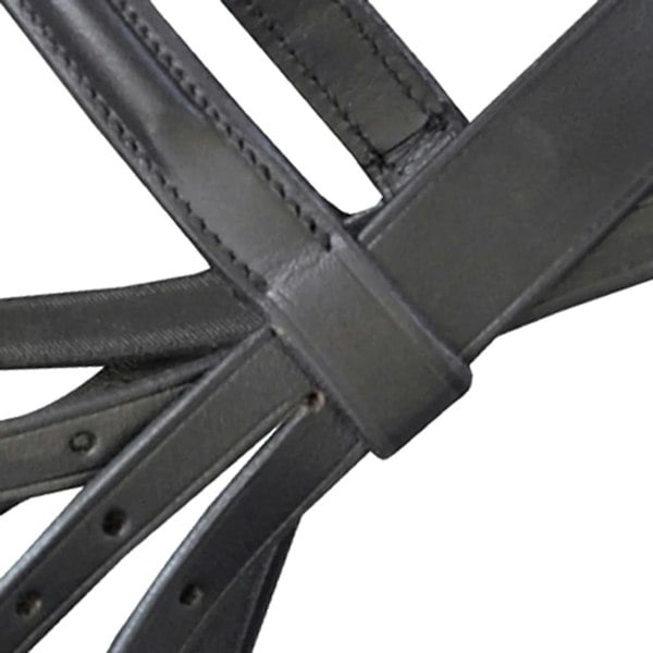 Berkfield Leather Flash Bridle with Reins and Bit Black Cob