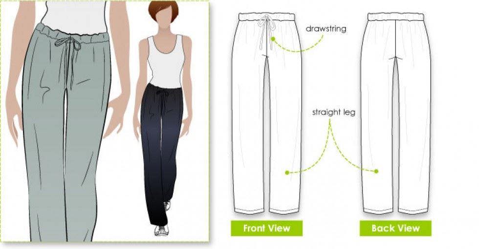 Style Arc Sewing Pattern Anna Pants - Trousers for Women - Intermediate