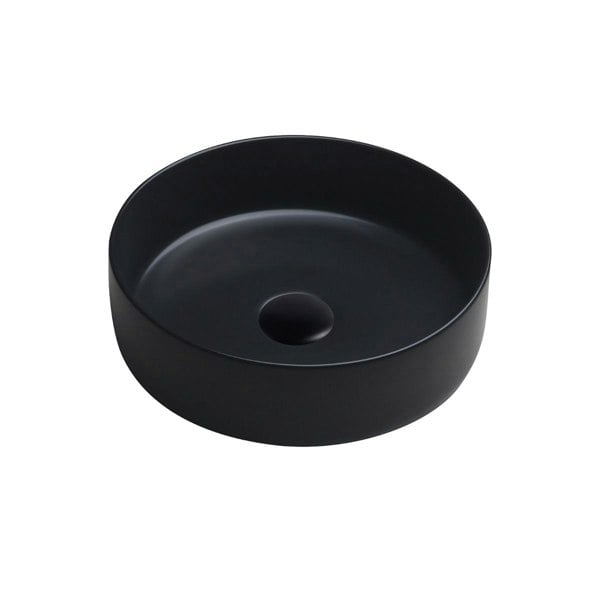 Limoge 7844 Ceramic Vert Round Countertop Basin in Matte Black