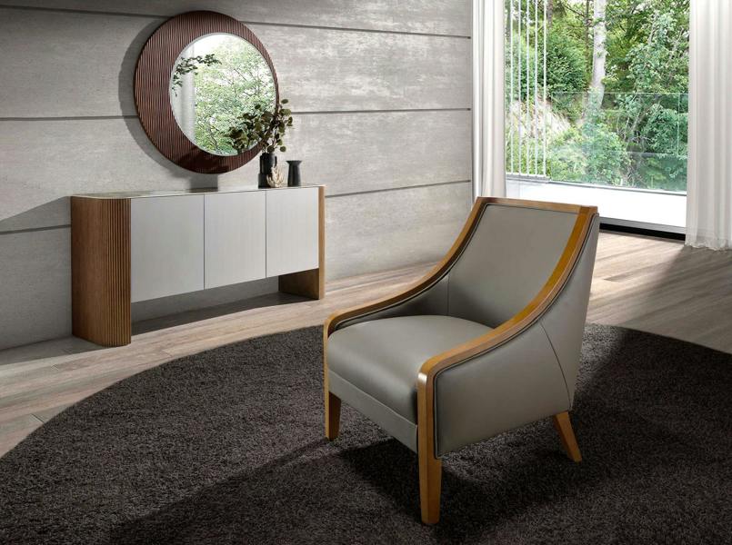 Angel Cerdá Grey leather armchair 5126