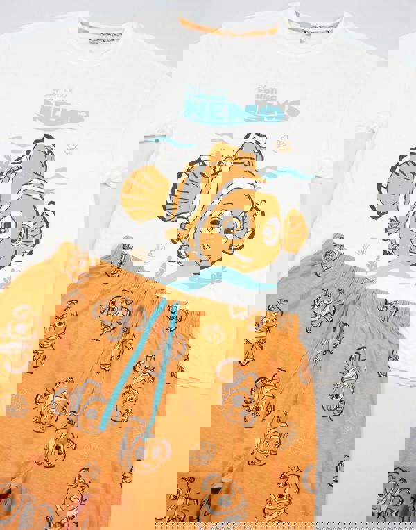 Disney Womens White Finding Nemo Short Sleeve Long Leg Pyjama Set