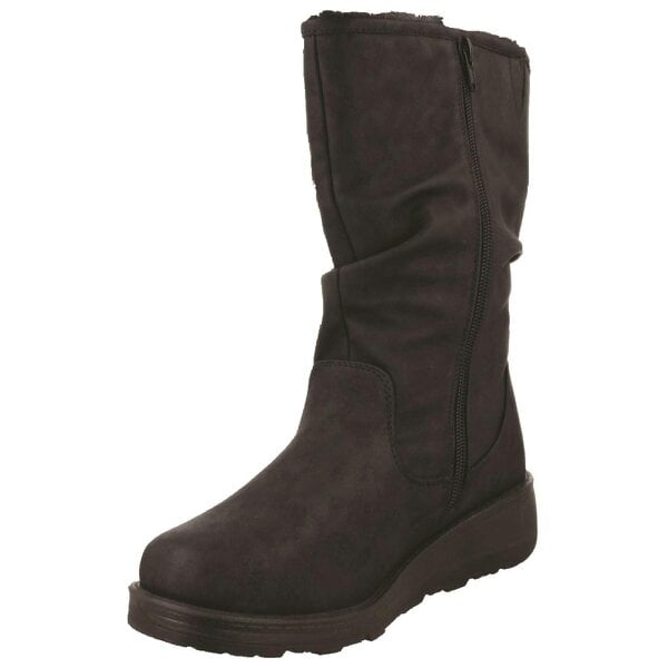 Spot On Ladies Spot On EEE Wide Fit Fur Lined Dog Walker Boot F4469 - Black - Standard