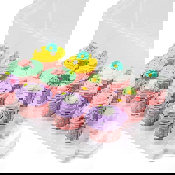 Gr8 Home 3 Tier Stackable Cupcake Carrier Box Muffin Cake Holder Plastic Clear Container