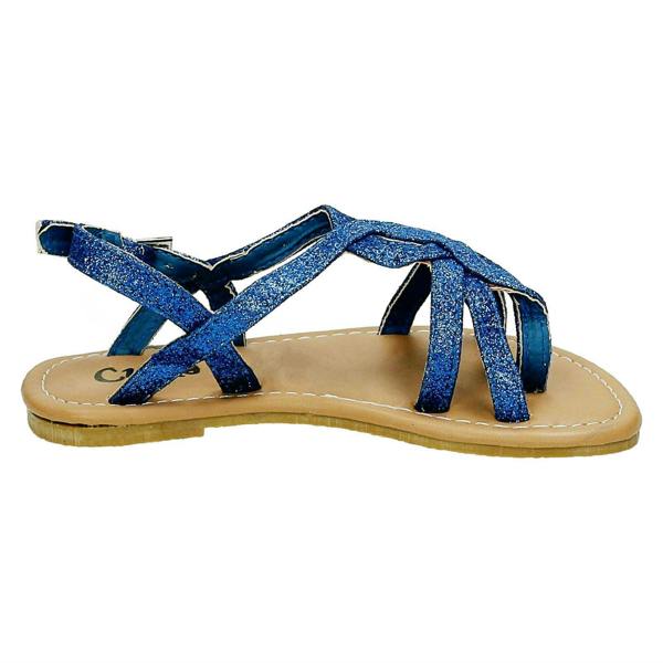 Cutie Girls Cutie Woven Glitter Toe Post Sandals