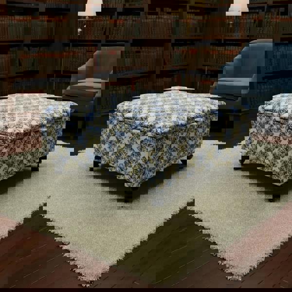 Classic British design ottoman square coffee table with hidden storage