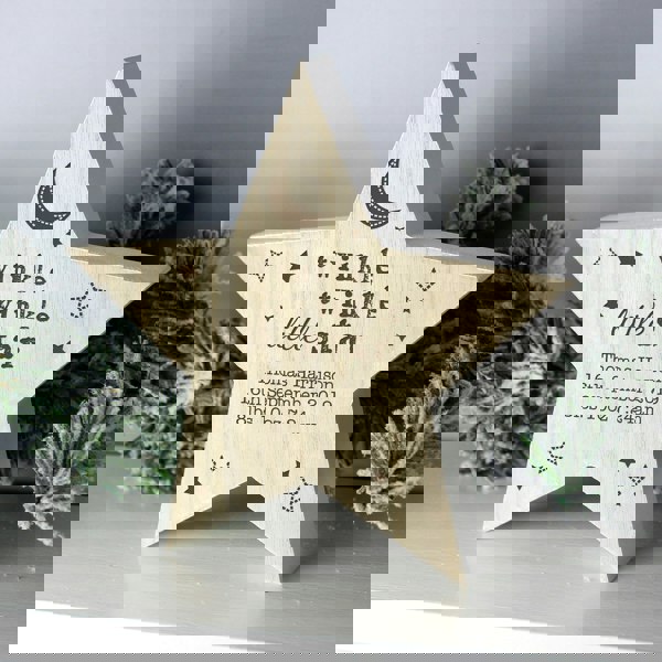 Personalised Memento Company Personalised Twinkle Twinkle Rustic Wooden Star Decoration