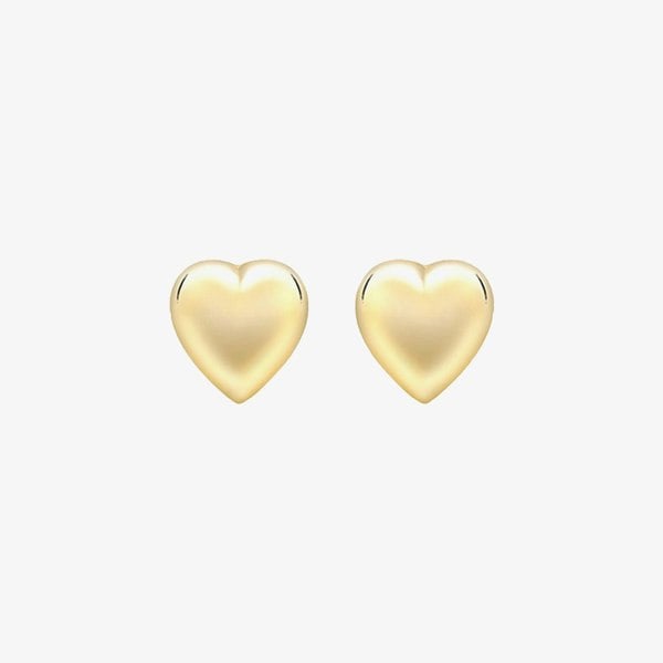 T. H. Baker 9ct Yellow Gold 7mm Puffed-Heart Stud Earrings 1.55.8679