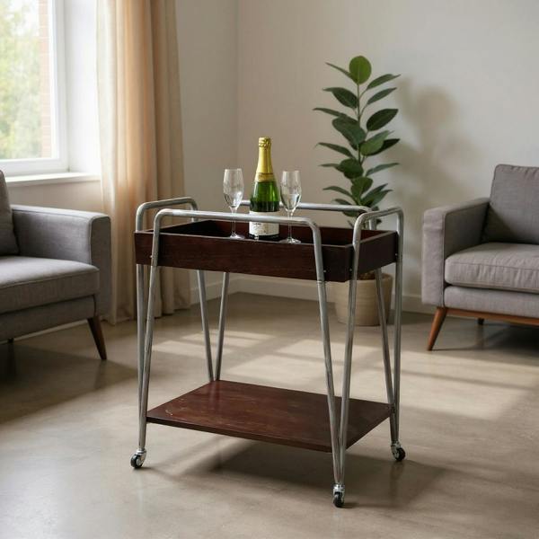 75CM METAL DRINKS TROLLEY