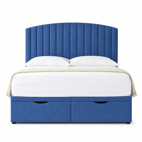 Great British Beds San Diego Divan Ottoman Bed - Blue Plush