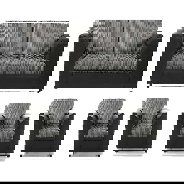 Furnishings For Less Luxor Full Jumbo Cord 3 Seater and 2 x Armchairs - Full Back