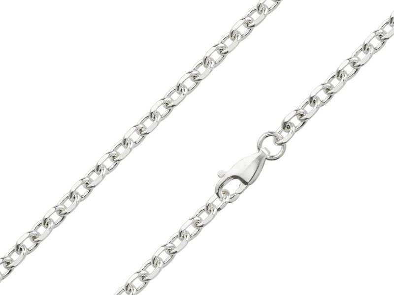Cooksongold 925 Sterling Silver Diamond Cut Oval Trace Necklace Chain