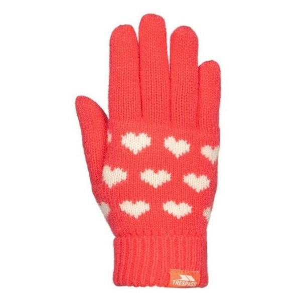 Trespass Girls Mary Hearts Gloves - Strawberry