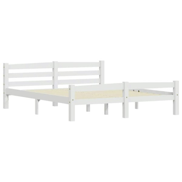 Berkfield Bed Frame White Solid Pinewood 160x200 cm