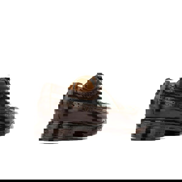 Embassy London Elwood - Khaki & Brown - Men's Leather Brogue Shoe