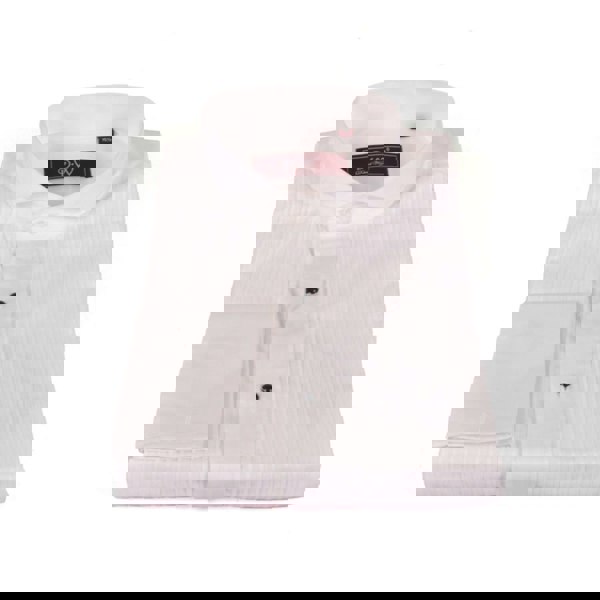 David WeJ Wing Collar Double Cuff Dress Shirt - White