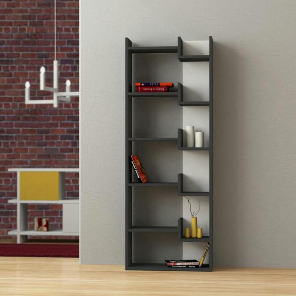 Decortie Oppa Modern Bookcase Display Unit Anthracite 62.4cm