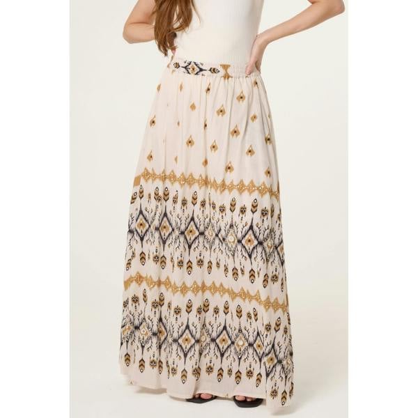 Blue Vanilla Embroidered Midi Skirt