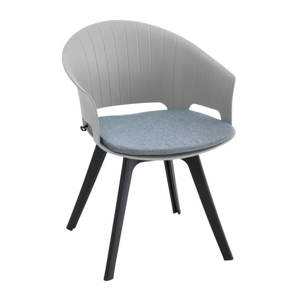 Versatile Gray Swivel Plastic Chairs, Set of Four, Durable and Lightweight Living and Home