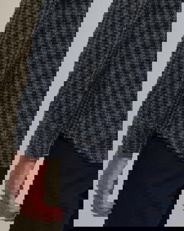 Larsson & Co Ommel - Houndstooth Jersey Casual Overshirt