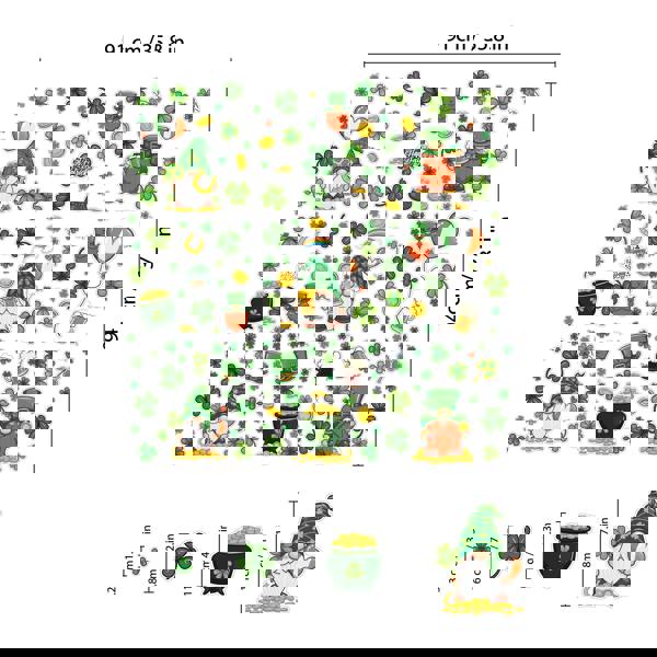 WALPLUS WSW6008 - St Patrick's Day Shamrock Gnomes Window Clings