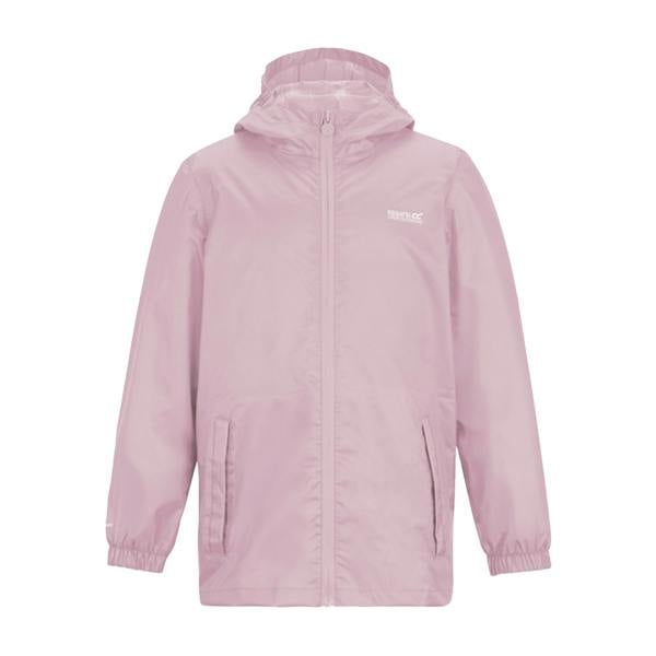 Regatta Great Outdoors Childrens/Kids Pack It Jacket III Waterproof Packaway Black - Powder Lilac - 