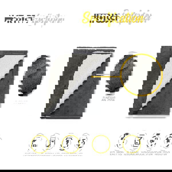 MONHOUSE Heated Electric Throw 9H Timer 9 Heat Setting Shearling Fleece Blanket