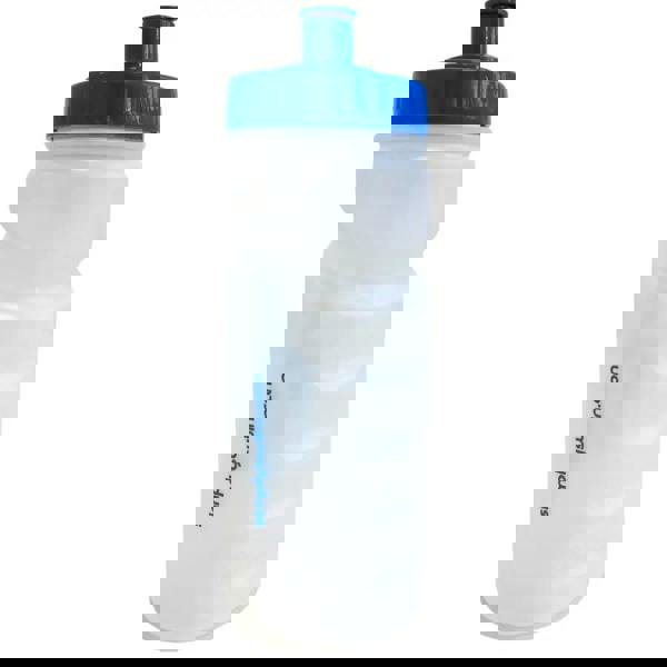 Simply Swim 500ml sport water bottle with blue cap and clear plastic