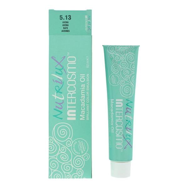 Intercosmo Nutrilux Macadamia Oil 5.13 Light Brown Golden Ash Hair Colour 60ml
