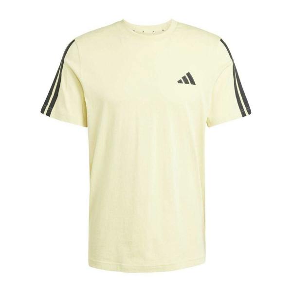 Adidas Mens 3 Stripes T-Shirt - Powdery Yellow - 