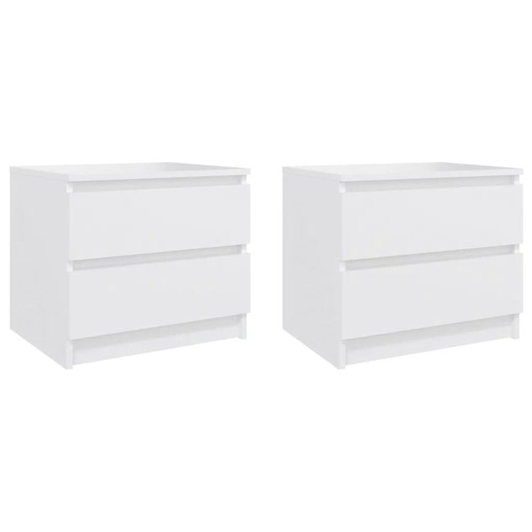 Berkfield Bed Cabinets 2 pcs White 50x39x43.5 cm Engineered Wood