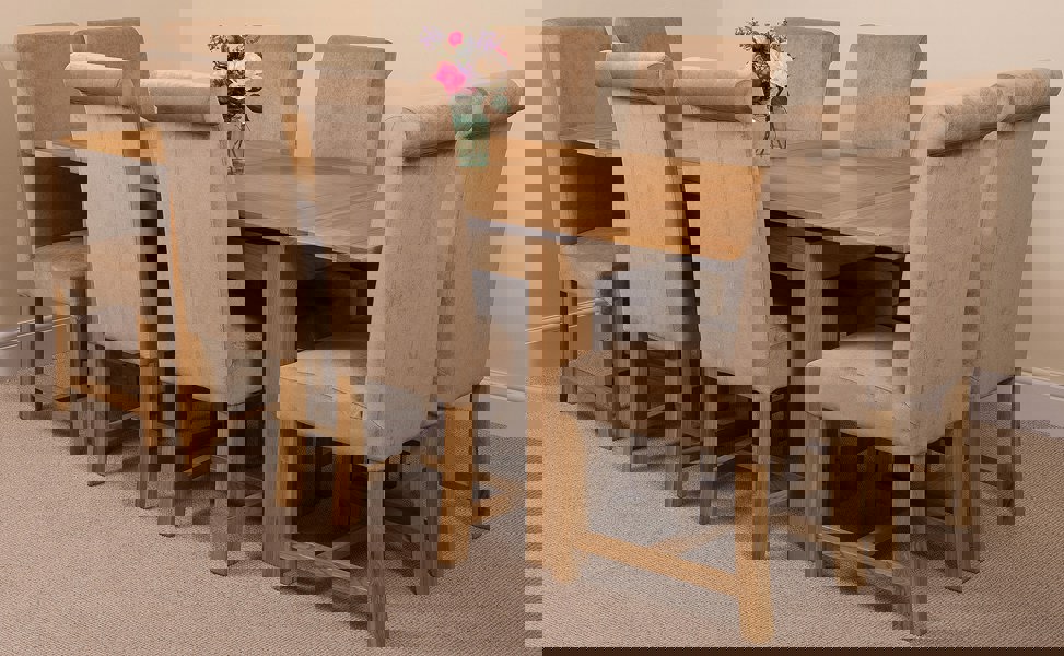 That's Furniture Richmond Medium Oak Extendable Dining Table with Washington Fabric Chairs